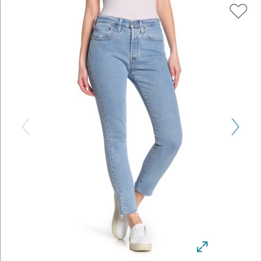 Levi’s 501 Skinny Tango Denim Jeans w/raw hem